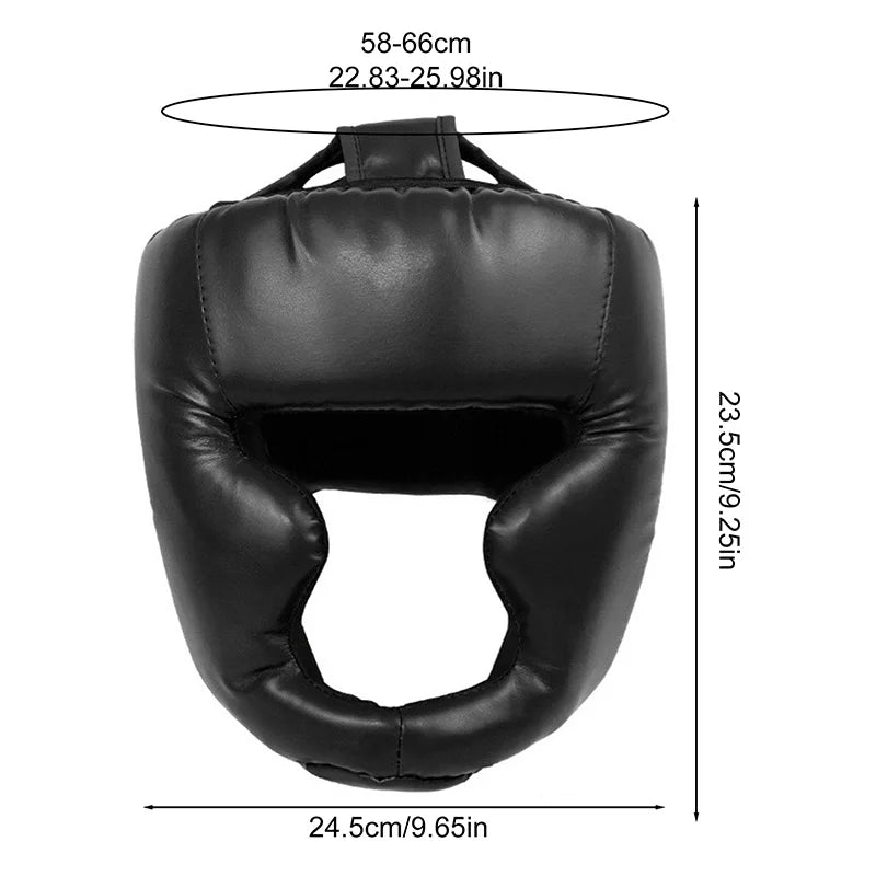 Adjustable PU Boxing Headgear – Full Face Protection for Adult Fighters