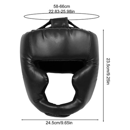 Adjustable PU Boxing Headgear – Full Face Protection for Adult Fighters